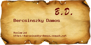 Bercsinszky Damos névjegykártya